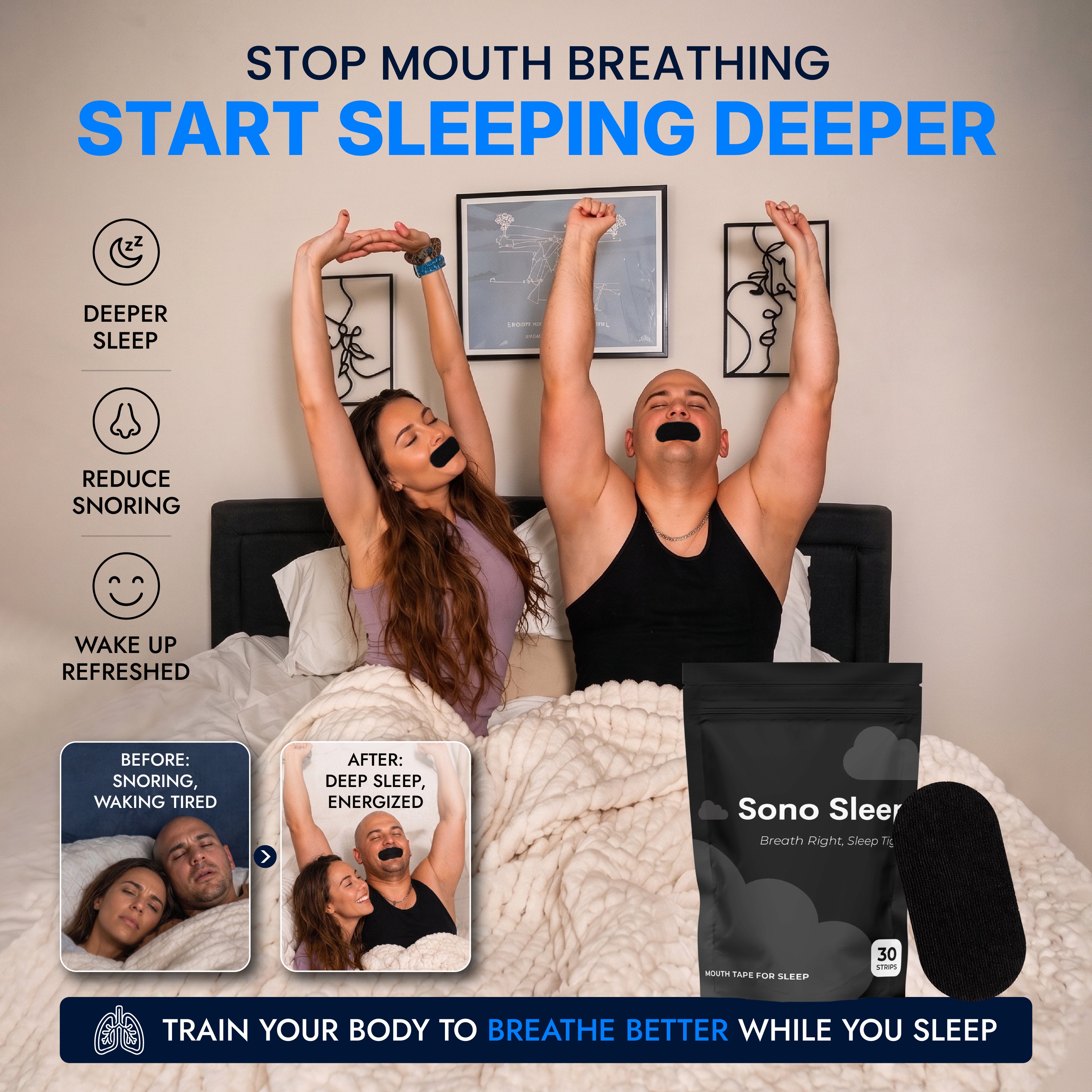 Mouth Tape for Deeper Sleep, Breathe Better & Wake Up Refreshed