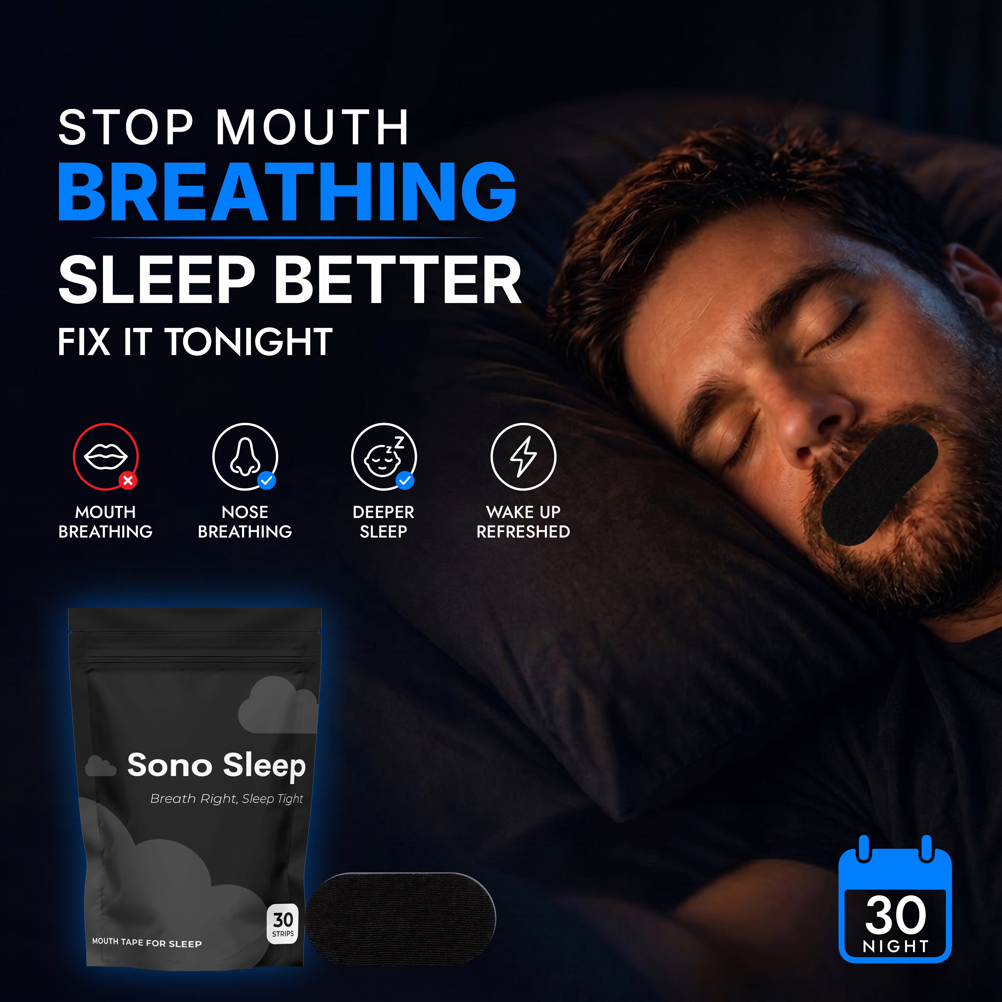 Mouth Tape for Deeper Sleep, Breathe Better & Wake Up Refreshed