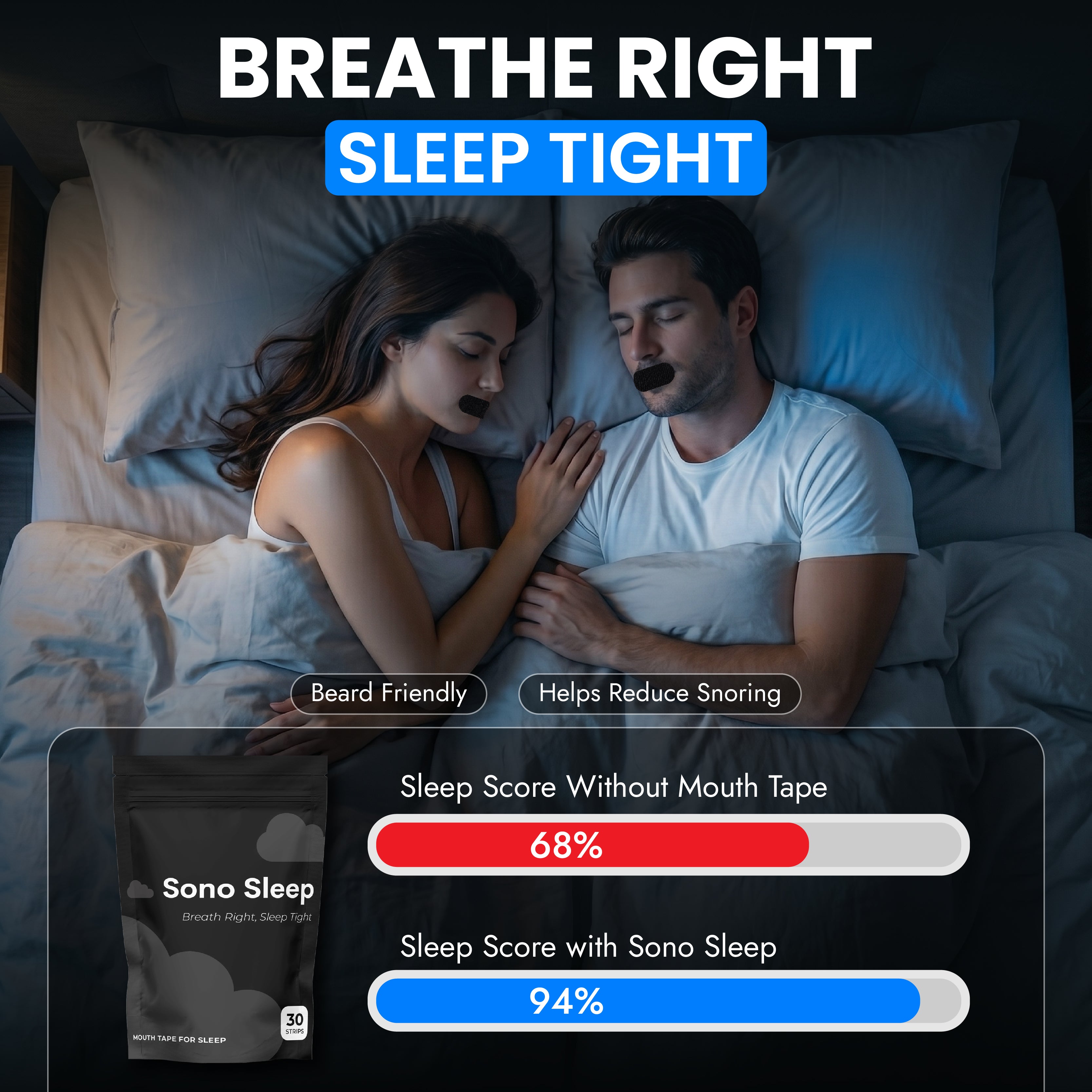 Mouth Tape for Deeper Sleep, Breathe Better & Wake Up Refreshed