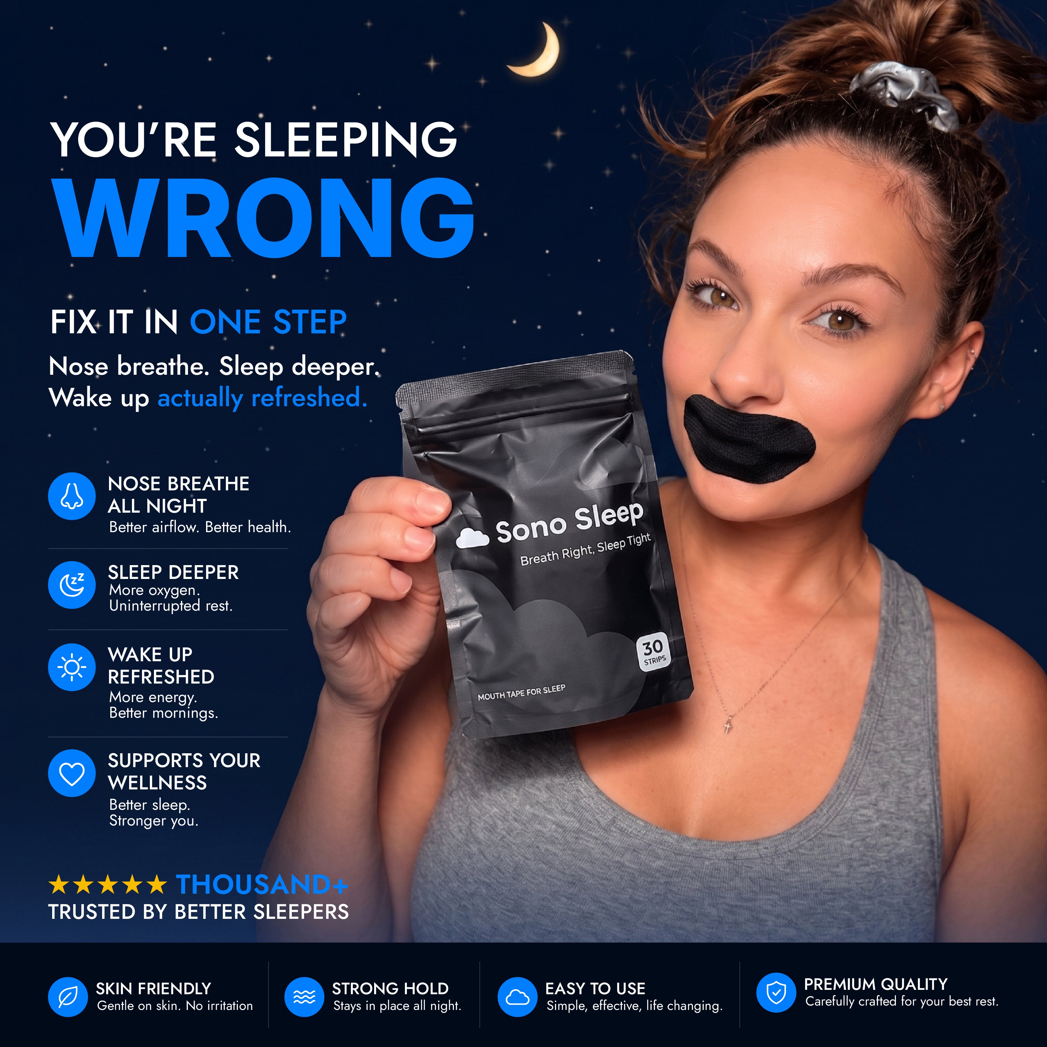 Mouth Tape for Deeper Sleep, Breathe Better & Wake Up Refreshed
