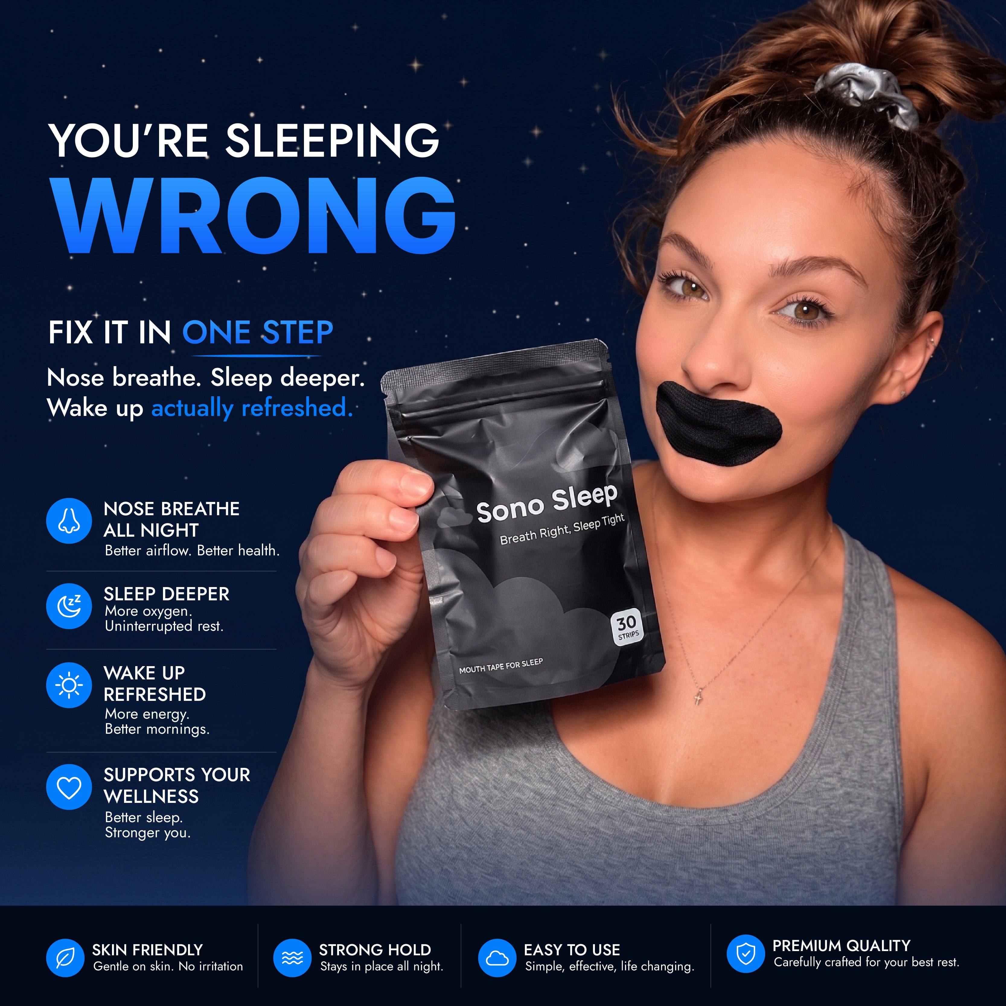 Mouth Tape for Deeper Sleep, Breathe Better & Wake Up Refreshed